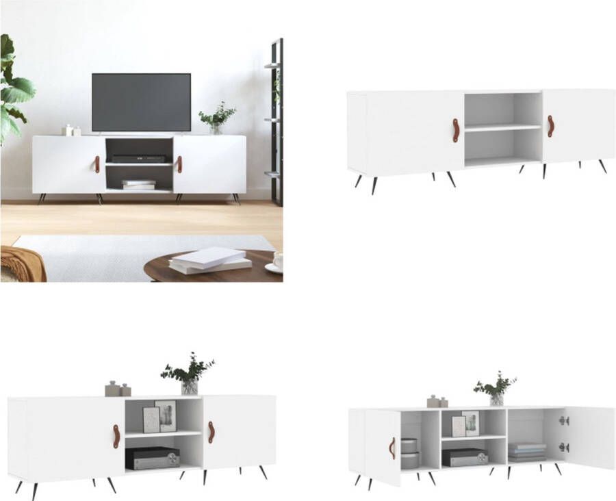vidaXL Tv-meubel 150x30x50 cm bewerkt hout wit Tv-meubel Tv-meubelen Tv Kast Opbergkast