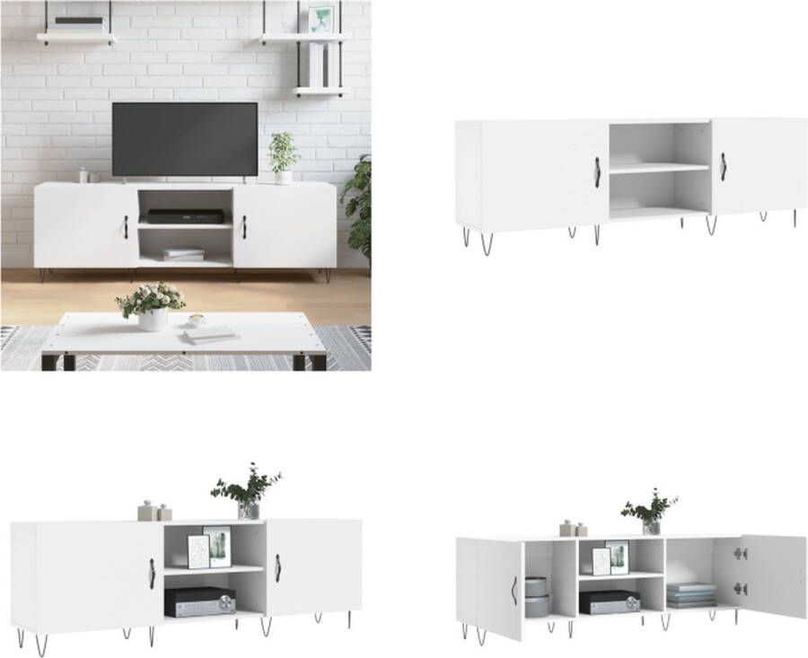 VidaXL Tv-meubel 150x30x50 cm bewerkt hout wit Tv-meubel Tv-meubelen Tv Kast Opbergkast