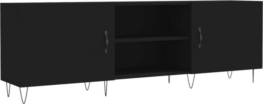 VidaXL -Tv-meubel-150x30x50-cm-bewerkt-hout-zwart - Foto 2