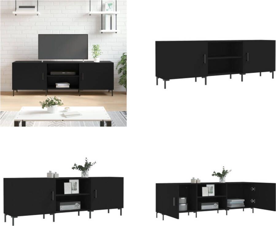 VidaXL Tv-meubel 150x30x50 cm bewerkt hout zwart Tv-meubel Tv-meubelen Tv Kast Opbergkast