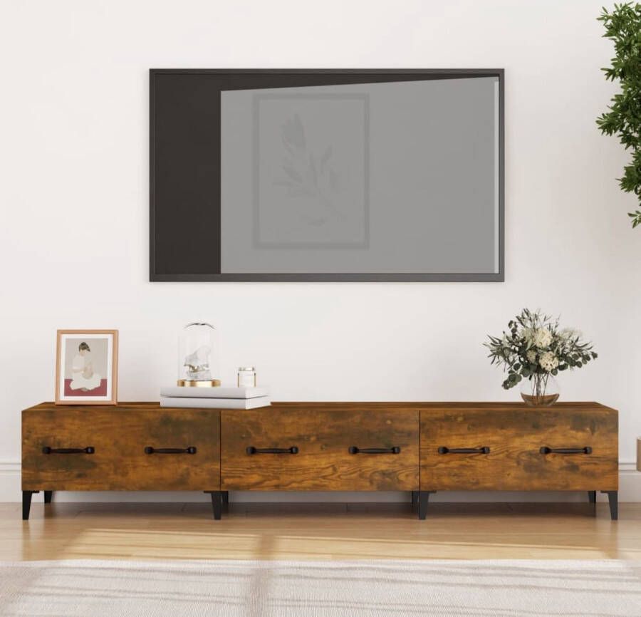 VidaXL -Tv-meubel-150x34 5x30-cm-bewerkt-hout-gerookt-eikenkleurig - Foto 2