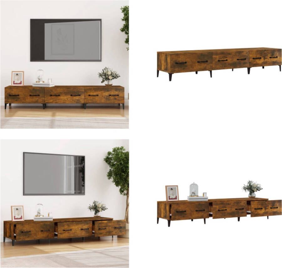 VidaXL Tv-meubel 150x34-5x30 cm bewerkt hout gerookt eikenkleurig Tv-kast Tv-kasten Tv-meubel Hifi-meubel