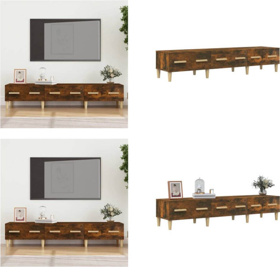 VidaXL Tv-meubel 150x34-5x30 cm bewerkt hout gerookt eikenkleurig Tv-kast Tv-kasten Tv-meubel Hifi-meubel