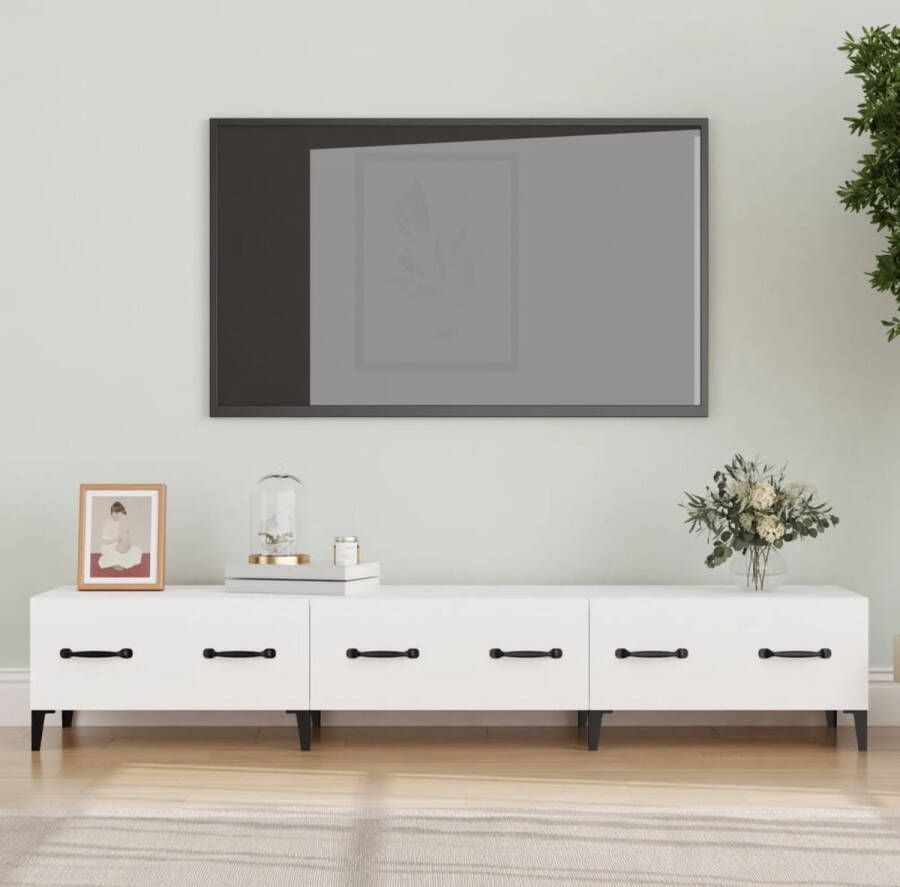 VidaXL -Tv-meubel-150x34 5x30-cm-bewerkt-hout-wit - Foto 2