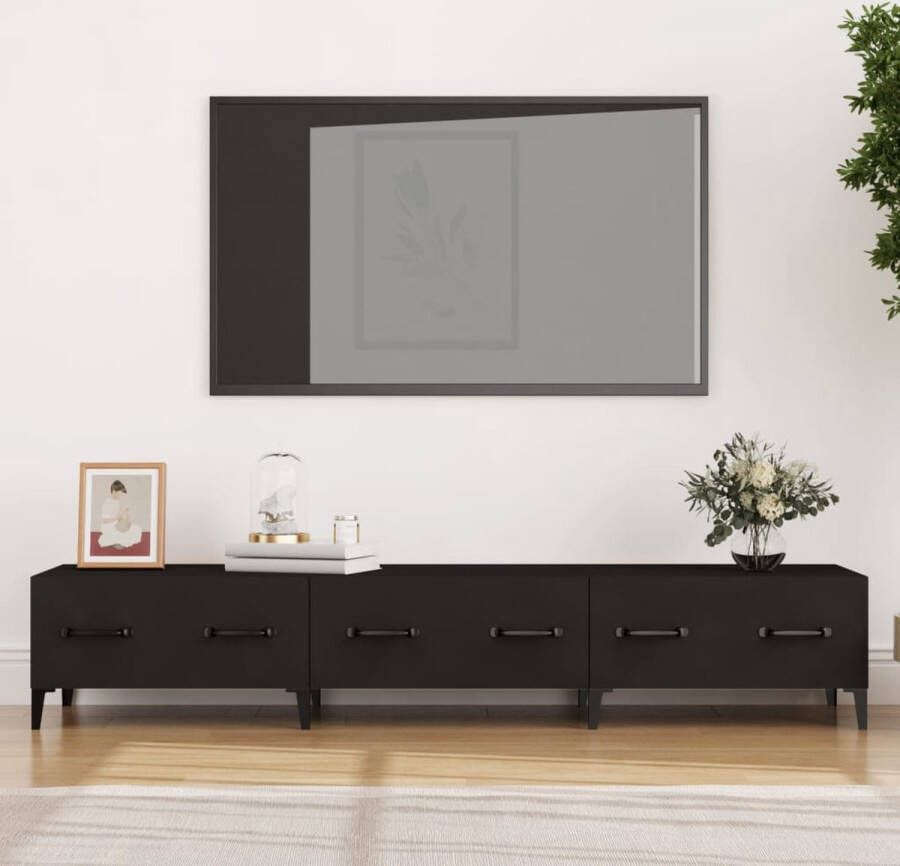 VidaXL -Tv-meubel-150x34 5x30-cm-bewerkt-hout-zwart - Foto 2