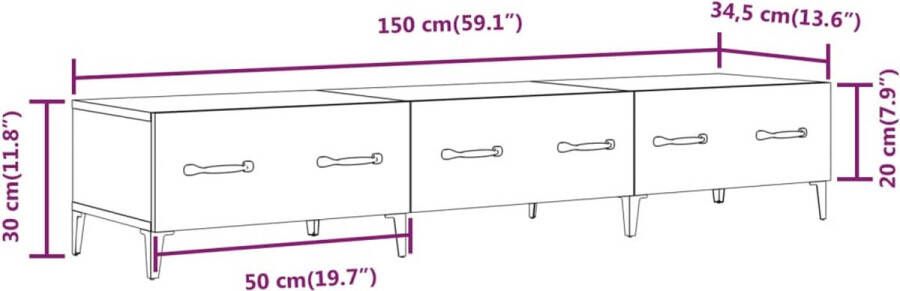 VidaXL -Tv-meubel-150x34 5x30-cm-bewerkt-hout-zwart - Foto 5