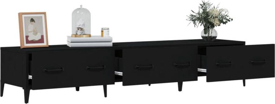 VidaXL -Tv-meubel-150x34 5x30-cm-bewerkt-hout-zwart - Foto 4