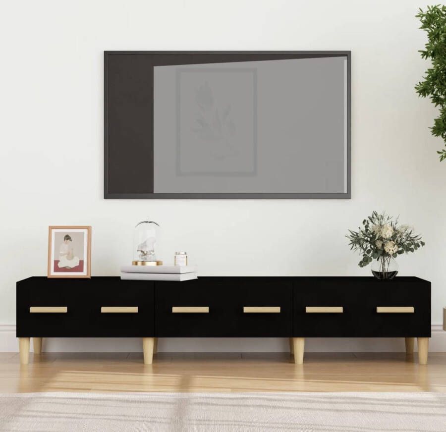 VidaXL -Tv-meubel-150x34 5x30-cm-bewerkt-hout-zwart - Foto 2