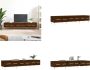 VidaXL Tv-meubel 150x36x30 cm bewerkt hout bruineikenkleurig Tv-meubel Tv-meubelen Tv Kast Opbergkast - Thumbnail 3