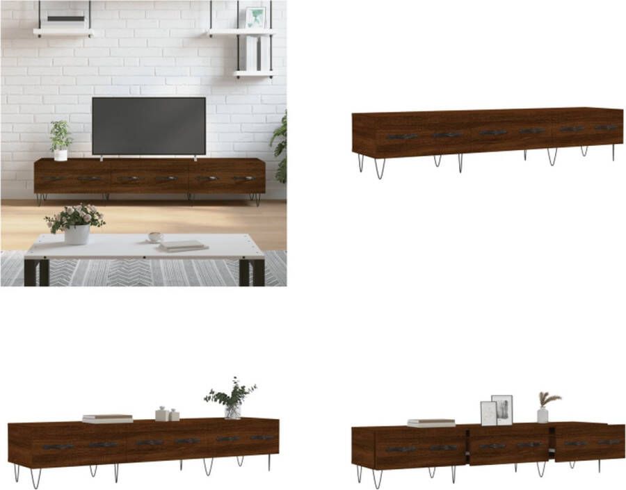 vidaXL Tv-meubel 150x36x30 cm bewerkt hout bruineikenkleurig Tv-meubel Tv-meubelen Tv Kast Opbergkast