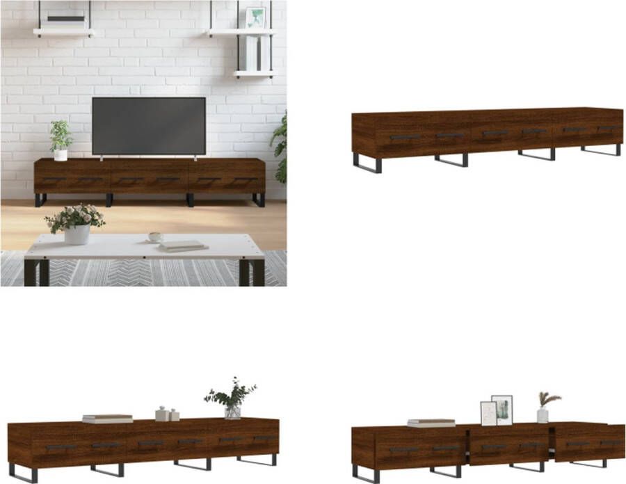 VidaXL Tv-meubel 150x36x30 cm bewerkt hout bruineikenkleurig Tv-meubel Tv-meubelen Tv Kast Opbergkast