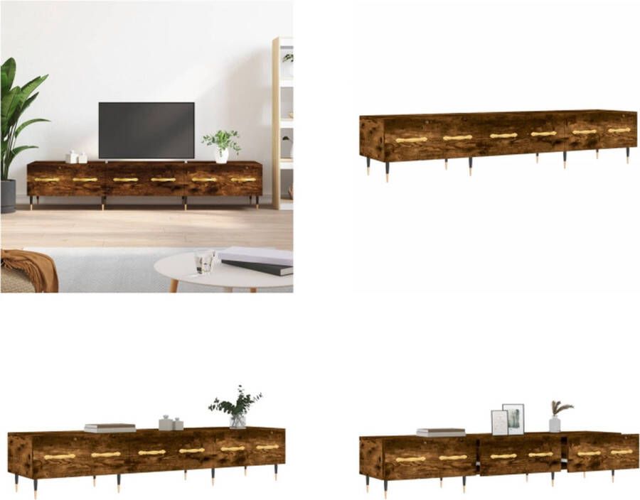 VidaXL Tv-meubel 150x36x30 cm bewerkt hout gerookt eikenkleurig Tv-meubel Tv-meubelen Tv Kast Opbergkast