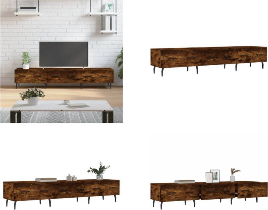 vidaXL Tv-meubel 150x36x30 cm bewerkt hout gerookt eikenkleurig Tv-meubel Tv-meubelen Tv Kast Opbergkast