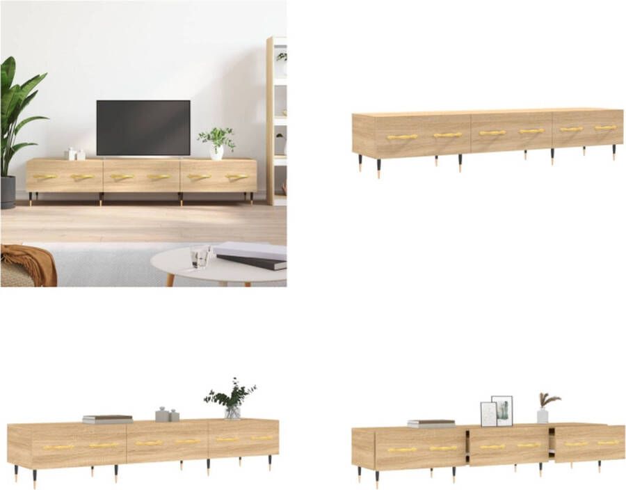 vidaXL Tv-meubel 150x36x30 cm bewerkt hout sonoma eikenkleurig Tv-meubel Tv-meubelen Tv Kast Opbergkast