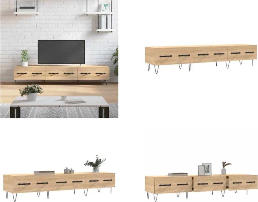 vidaXL Tv-meubel 150x36x30 cm bewerkt hout sonoma eikenkleurig Tv-meubel Tv-meubelen Tv Kast Opbergkast