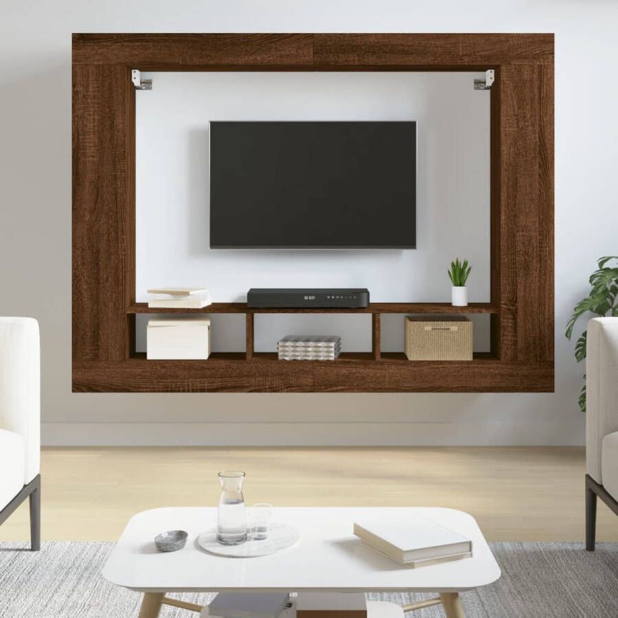 VidaXL -Tv-meubel-152x22x113-cm-bewerkt-hout-bruineikenkleurig - Foto 2