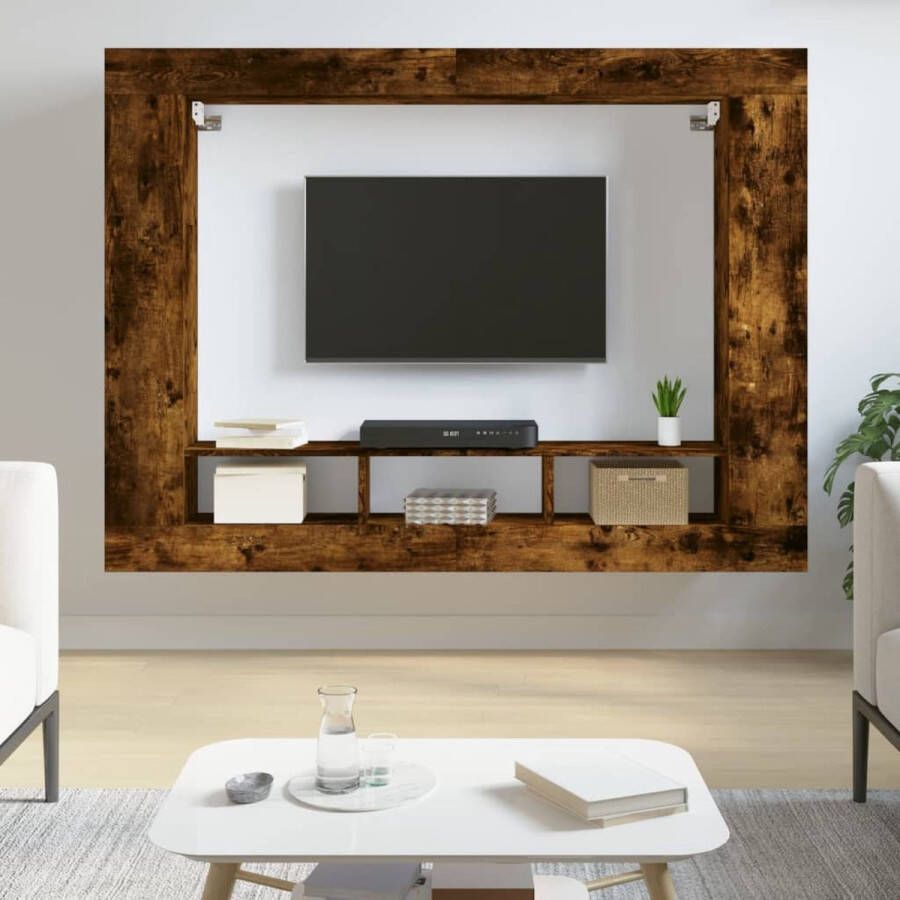 VidaXL -Tv-meubel-152x22x113-cm-bewerkt-hout-gerookt-eikenkleurig - Foto 4