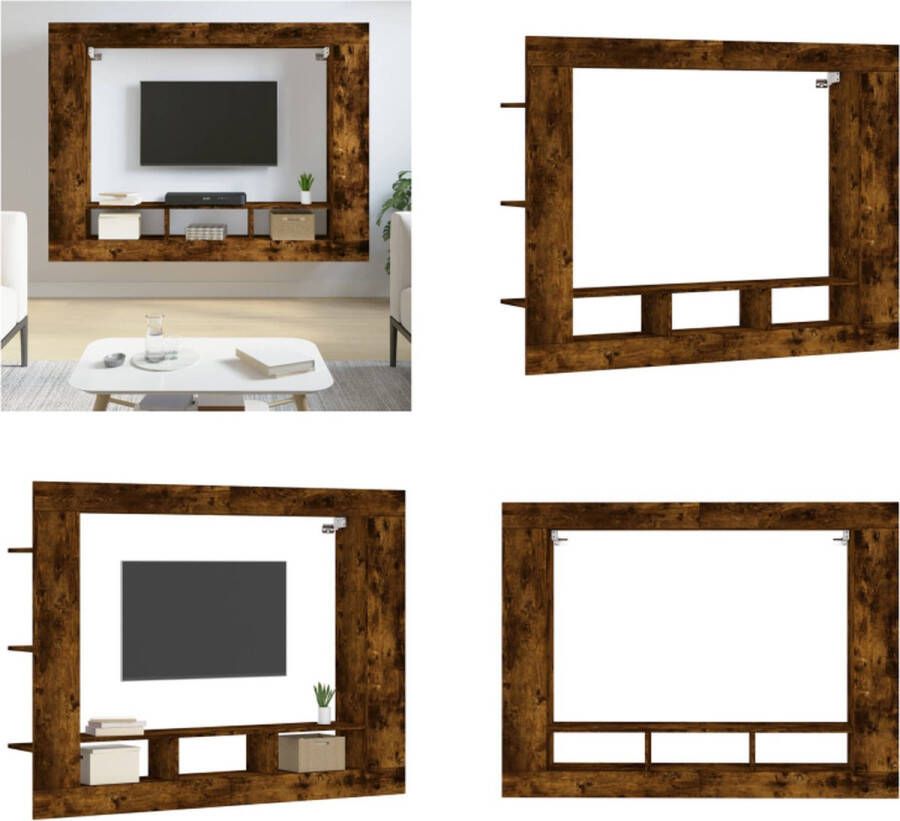VidaXL Tv-meubel 152x22x113 cm bewerkt hout gerookt eikenkleurig Tv-meubel Tv-meubelen Tv-standaard Televisiemeubel