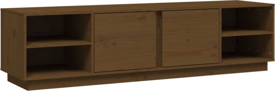 VidaXL Tv-meubel 156x40x40 cm Grenenhout Honingbruin Tv Kast Tv Meubels Salontafel Houten Meubilair Grenoble Hout Bruine Meubelen Decoratief Meubel