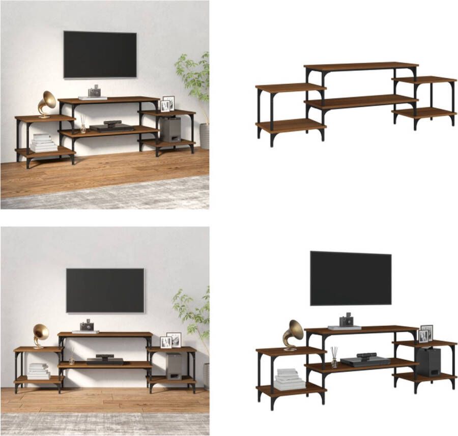 VidaXL Tv-meubel 157x35x52 cm bewerkt hout bruineikenkleurig Tv-kast Tv-kasten Tv-meubel Hifi-meubel