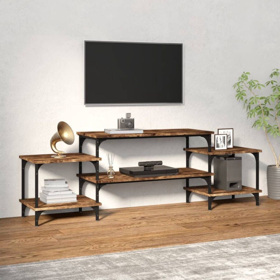 VidaXL -Tv-meubel-157x35x52-cm-bewerkt-hout-gerookt-eikenkleurig - Foto 3