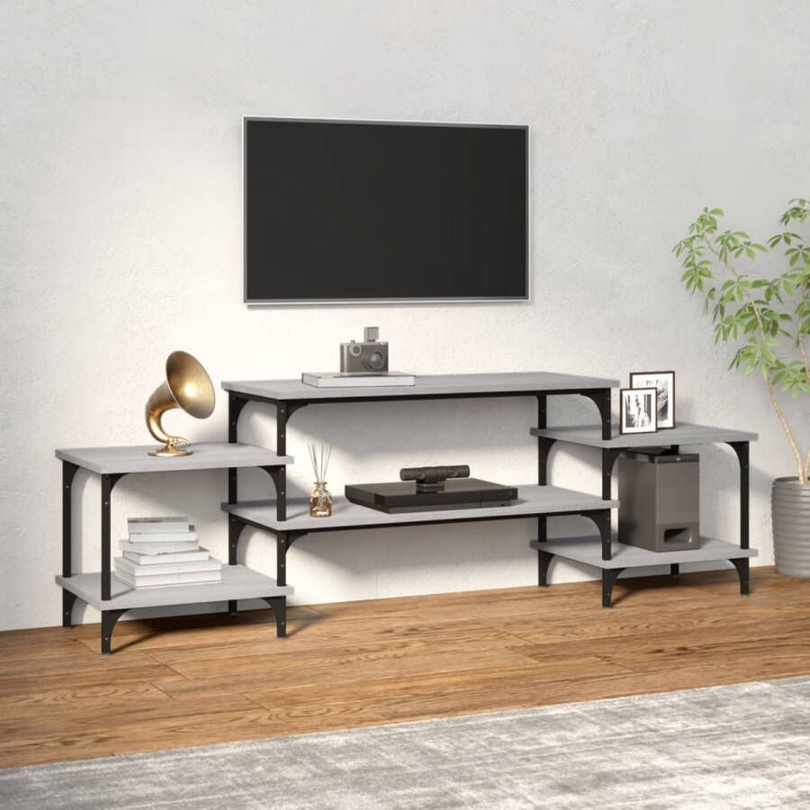 VidaXL -Tv-meubel-157x35x52-cm-bewerkt-hout-grijs-sonoma-eikenkleurig - Foto 3