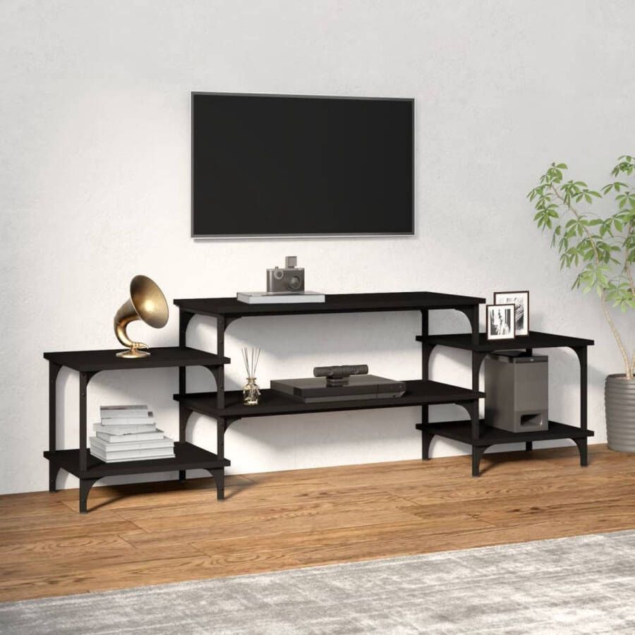 VidaXL -Tv-meubel-157x35x52-cm-bewerkt-hout-zwart - Foto 3
