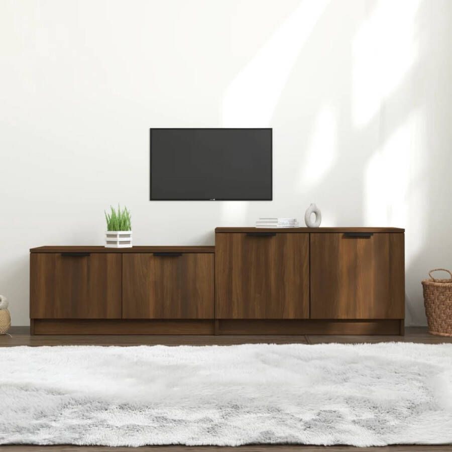 VidaXL -Tv-meubel-158 5x36x45-cm-bewerkt-hout-bruineikenkleurig - Foto 1