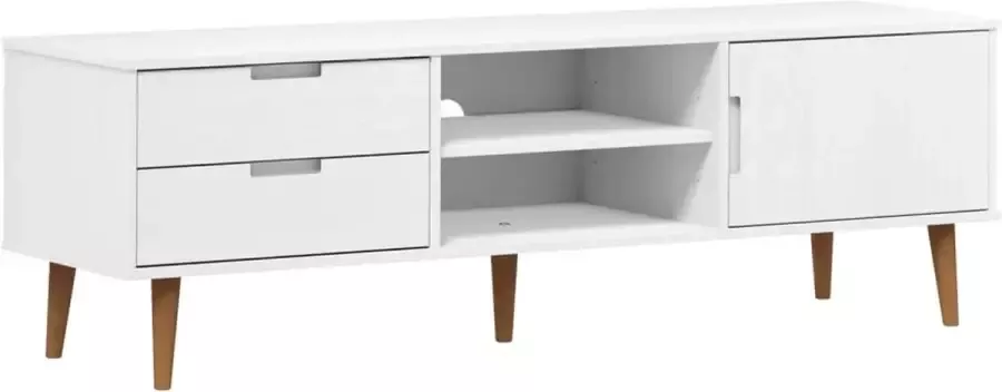 VidaXL -Tv-meubel-MOLDE-158x40x49-cm-massief-grenenhout-wit - Foto 3