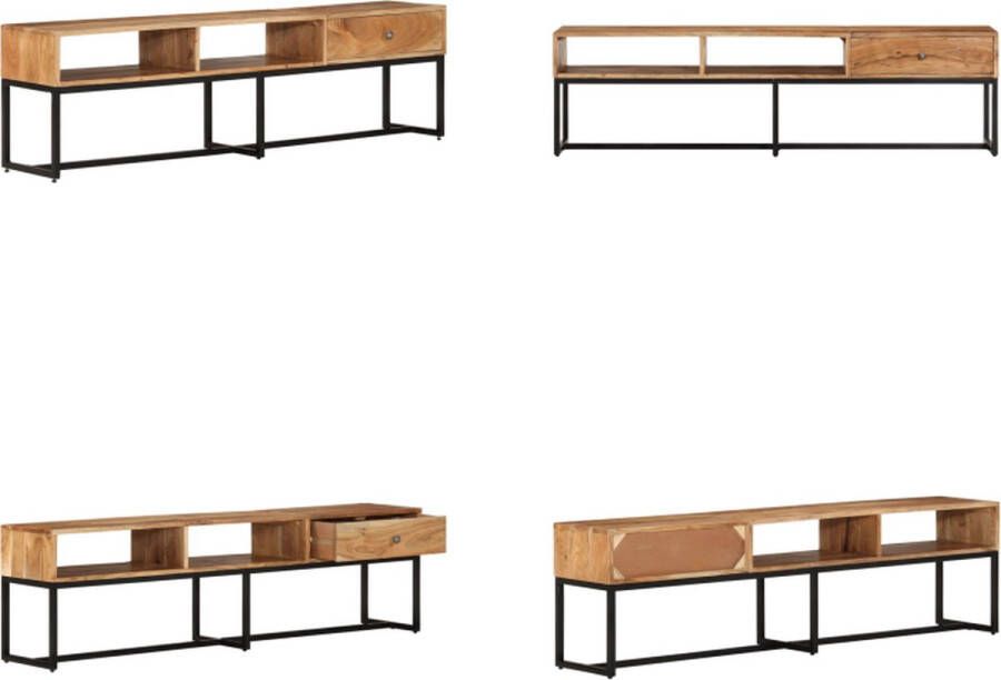 VidaXL Tv-meubel 160x30x45 cm massief acaciahout Tv-kast Tv-kasten Televisiekast Houten Kast