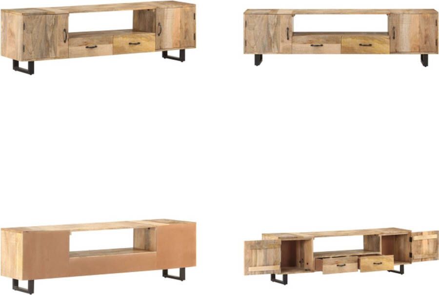 VidaXL Tv-meubel 160x30x45 cm massief mangohout Tv-meubel Tv-meubelen Tv-meubels Tv-meubilair