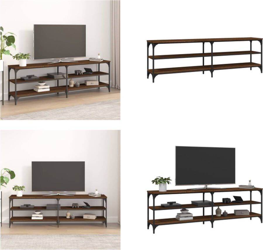 VidaXL Tv-meubel 160x30x50 cm bewerkt hout bruineikenkleurig Tv-kast Tv-kasten Tv-meubel Hifi-meubel