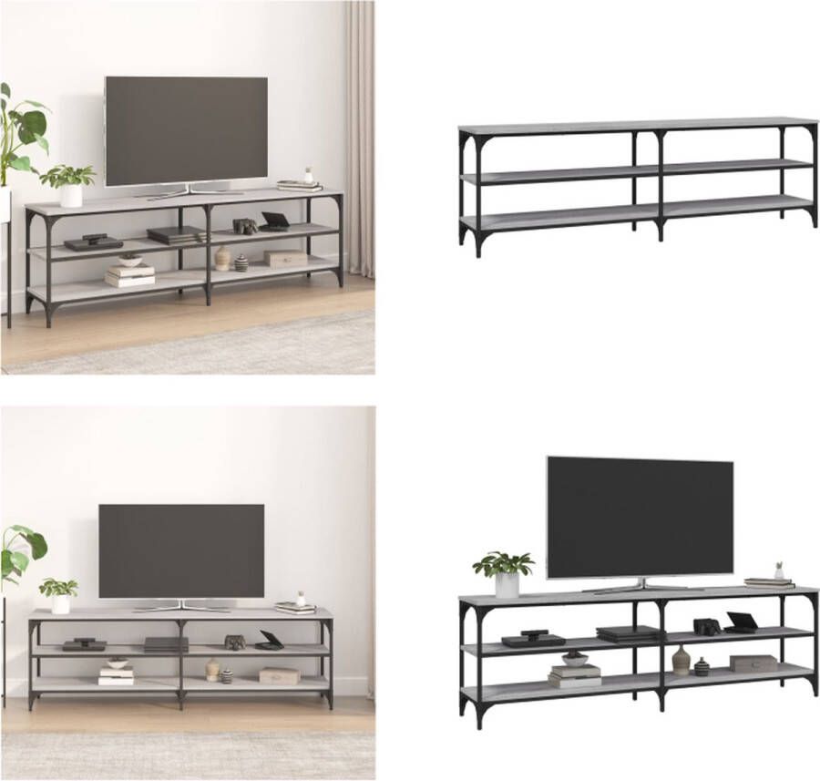 VidaXL Tv-meubel 160x30x50 cm bewerkt hout grijs sonoma eikenkleurig Tv-kast Tv-kasten Tv-meubel Hifi-meubel