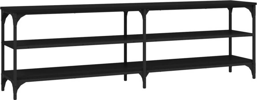 VidaXL -Tv-meubel-160x30x50-cm-bewerkt-hout-zwart - Foto 4