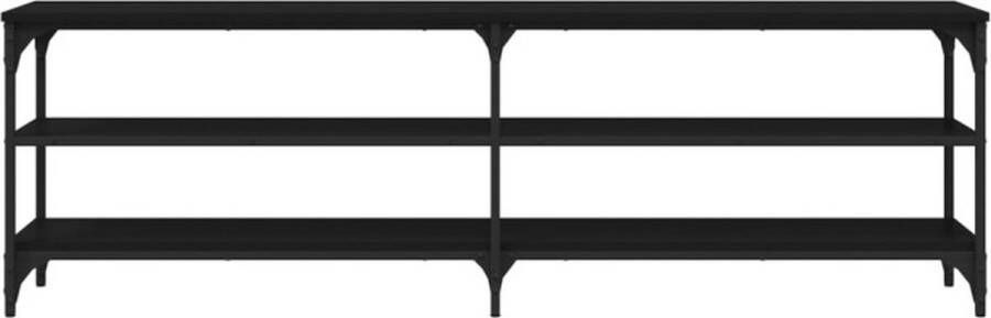 VidaXL -Tv-meubel-160x30x50-cm-bewerkt-hout-zwart - Foto 5
