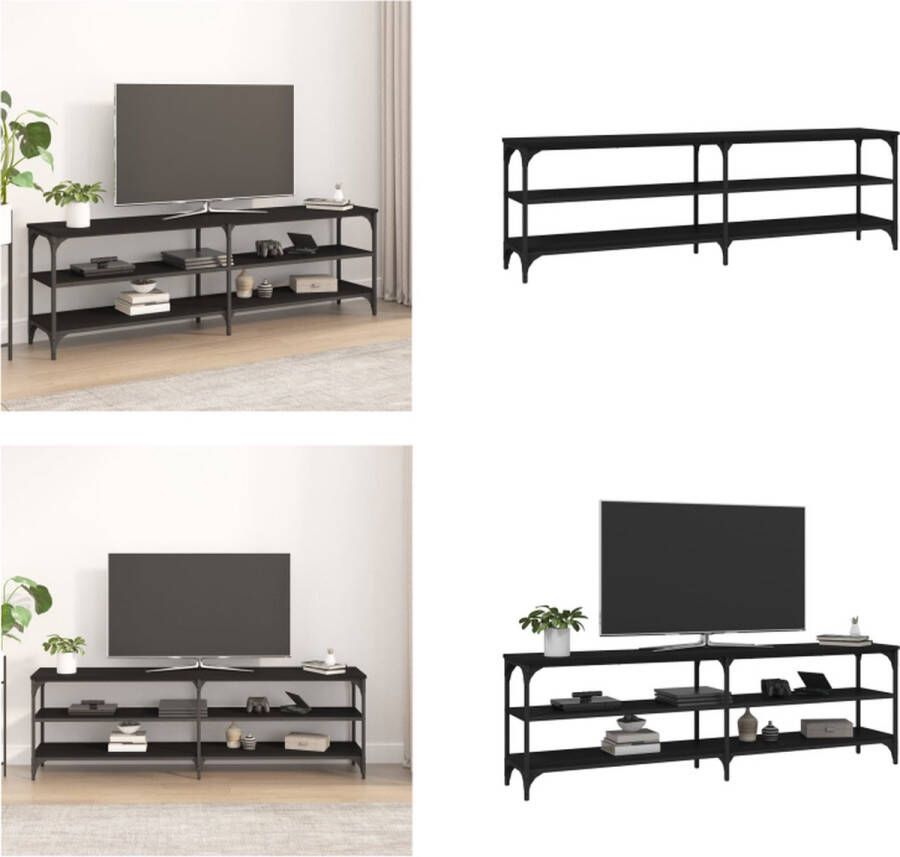 VidaXL Tv-meubel 160x30x50 cm bewerkt hout zwart Tv-kast Tv-kasten Tv-meubel Hifi-meubel