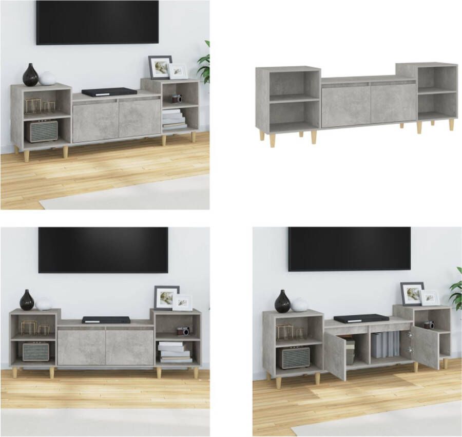 vidaXL Tv-meubel 160x35x55 cm bewerkt hout betongrijs Tv-kast Tv-kasten Tv-meubel Hifi-meubel