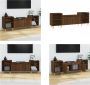 VidaXL Tv-meubel 160x35x55 cm bewerkt hout bruineikenkleurig Tv-kast Tv-kasten Tv-meubel Hifi-meubel - Thumbnail 2