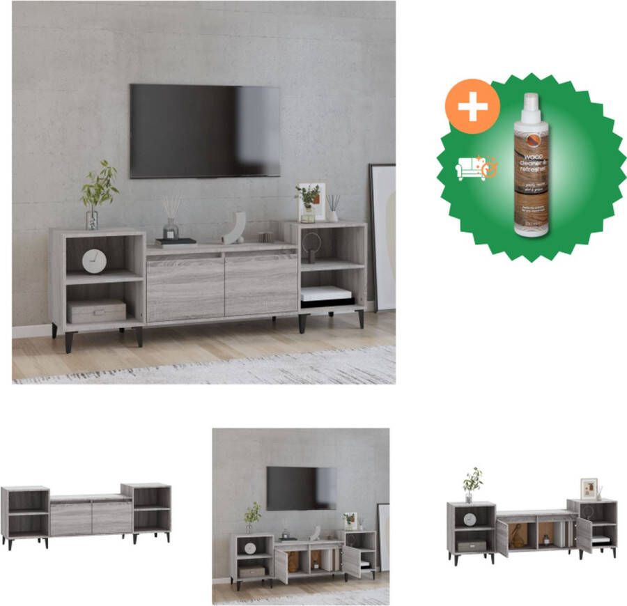 VidaXL Televisiekast Trendy en Praktisch Meubel 160 x 35 x 55 cm Grijs Sonoma Eiken Kast Inclusief Houtreiniger en verfrisser