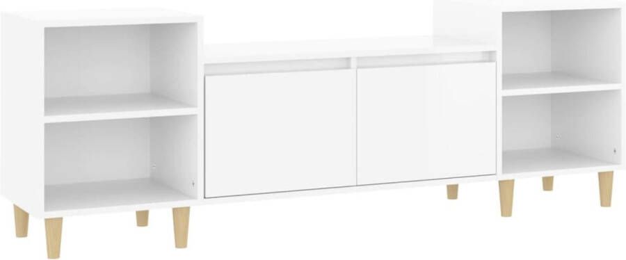 VidaXL -Tv-meubel-160x35x55-cm-bewerkt-hout-hoogglans-wit - Foto 2