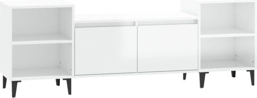 VidaXL -Tv-meubel-160x35x55-cm-bewerkt-hout-hoogglans-wit - Foto 2