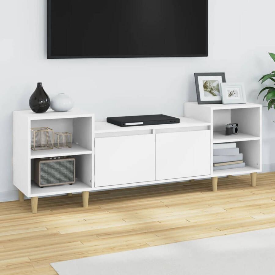 VidaXL -Tv-meubel-160x35x55-cm-bewerkt-hout-wit - Foto 1