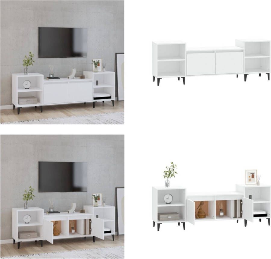 VidaXL -Tv-meubel-160x35x55-cm-bewerkt-hout-wit