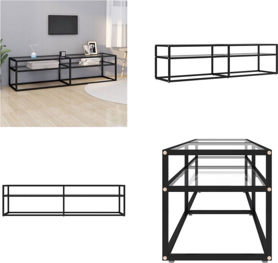 VidaXL Tv-meubel 160x40x40-5 cm gehard glas transparant Tv-meubel Tv-meubelen Tv Kast Opbergkast