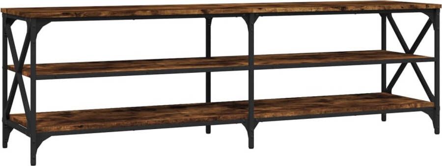 VidaXL -Tv-meubel-160x40x50-cm-bewerkt-hout-gerookt-eikenkleurig - Foto 2