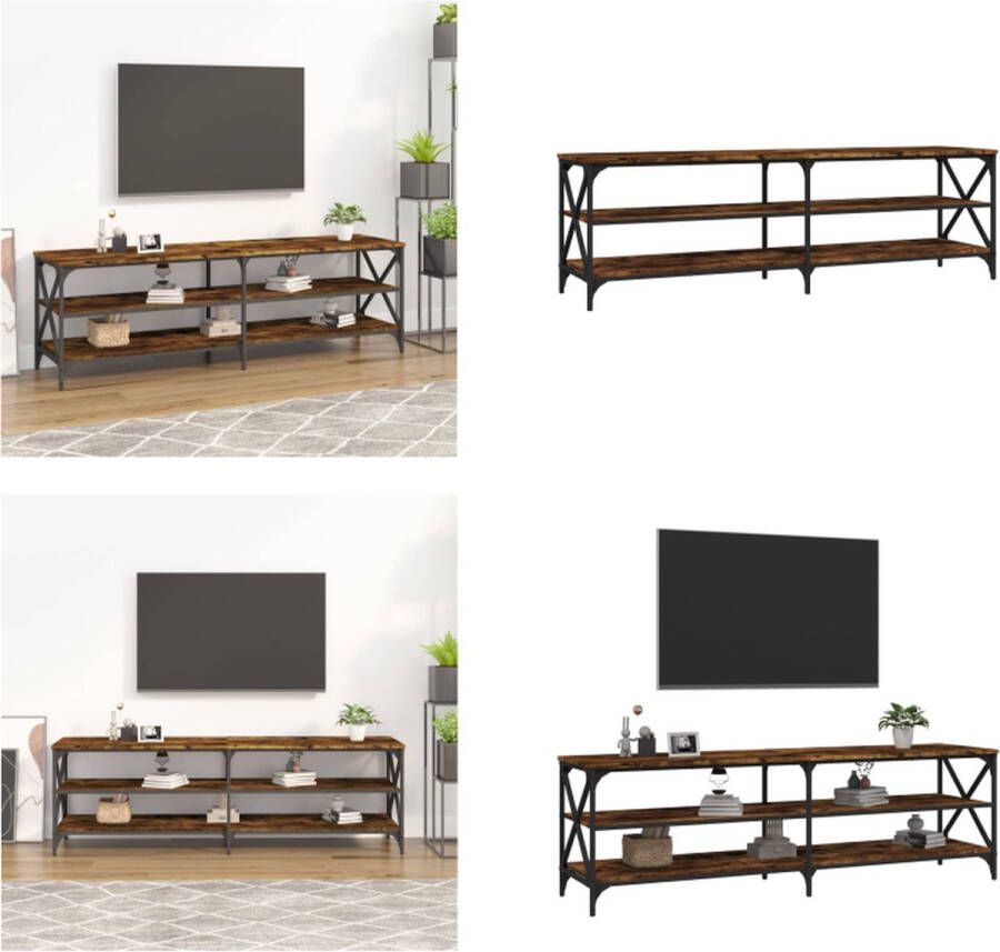 VidaXL Tv-meubel 160x40x50 cm bewerkt hout gerookt eikenkleurig Tv-kast Tv-kasten Tv-meubel Hifi-meubel