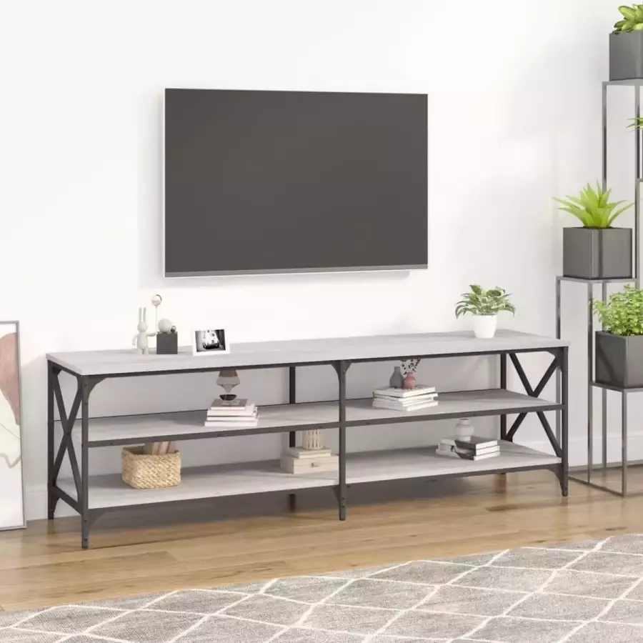 VidaXL -Tv-meubel-160x40x50-cm-bewerkt-hout-grijs-sonoma-eikenkleurig - Foto 3