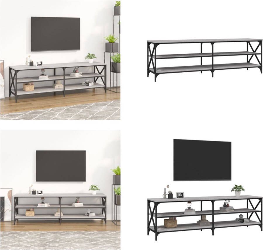VidaXL Tv-meubel 160x40x50 cm bewerkt hout grijs sonoma eikenkleurig Tv-kast Tv-kasten Tv-meubel Hifi-meubel
