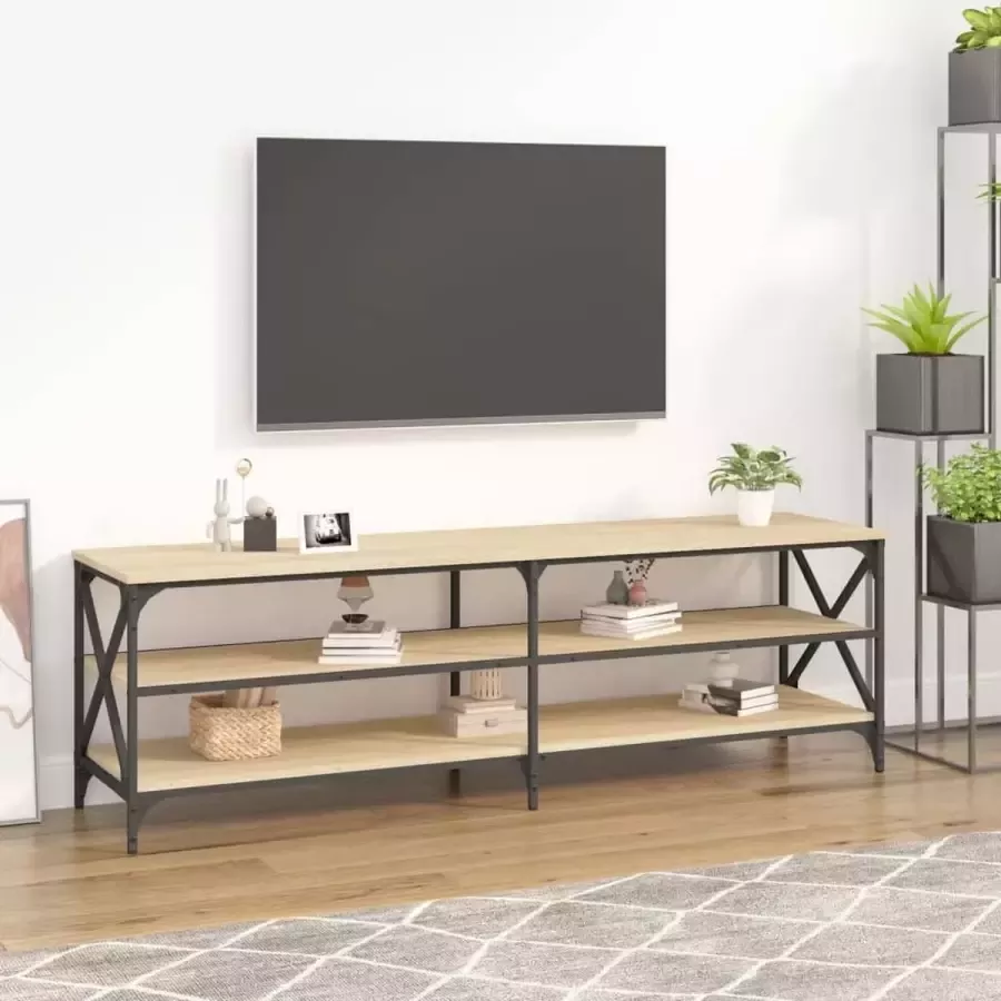 VidaXL -Tv-meubel-160x40x50-cm-bewerkt-hout-sonoma-eikenkleurig - Foto 3