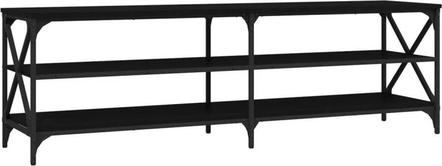 VidaXL -Tv-meubel-160x40x50-cm-bewerkt-hout-zwart - Foto 2